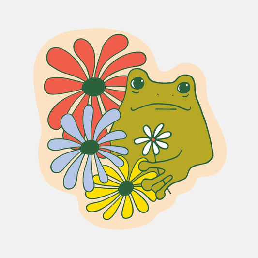 Froggie Has a Flower 4U Sticker