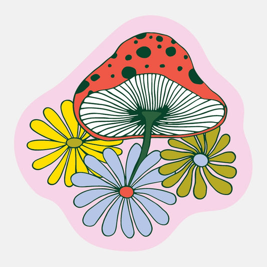 Flowery Fungi Sticker
