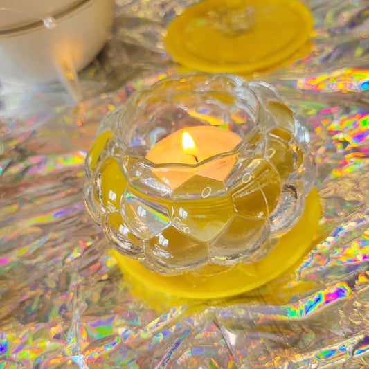 Fun N Bubbly glass tea light holder