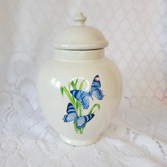 Blue Butterfly stash jar